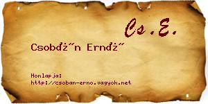 Csobán Ernő névjegykártya