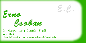 erno csoban business card